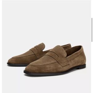 Zara Flat Split Leather Loafers